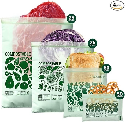 コンポスト可能な*食品保存バッグバンドル - ガロン、クォート、サンドイッチ、スナックサイズ